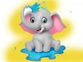 Jogo Livro para colorir: elefante borrifando água  online