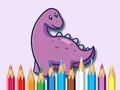 Jogo Livro para colorir: dinossauro com flores  online