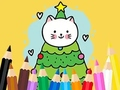 Jogo Livro para colorir: gatos e árvore de Natal  online
