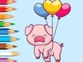Jogo Livro para Colorir: Porco Balão  online