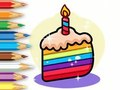 Jogo Livro para colorir: bolo de aniversário  online