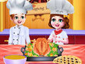 Jogo Chef Twins Jantar de Ação de Graças Cozinhando  online
