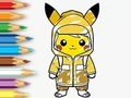 Jogo Livro para colorir: capa de chuva Pikachu  online