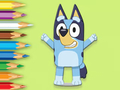 Jogo Livro para colorir: Bluey feliz  online