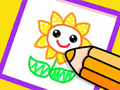 Jogo Desenho de criança: linda flor  online