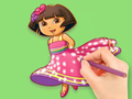 Jogo Livro para Colorir: Dora Prepara Festa  online