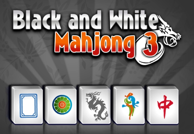 Jogo Mahjong Preto e Branco 3  online