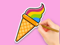 Jogo Livro para colorir: sorvete de arco-íris  online