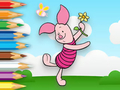 Jogo Livro para colorir: leitão segura moinho de vento de brinquedo  online