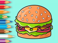 Jogo Livro para colorir: hambúrguer delicioso  online