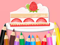 Jogo Livro para Colorir: Bolo de Morango  online