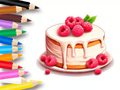 Jogo Livro para colorir: bolo de frutas vermelhas  online