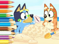 Jogo Livro para colorir: Bluey na praia  online