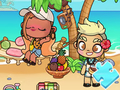 Jogo Quebra-cabeça: Avatar World tomando banho de sol  online