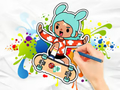 Jogo Livro para colorir: Skate Toca Boca  online