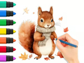 Jogo Livro para colorir: esquilo de outono  online