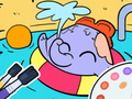 Jogo Livro para colorir: Elefante nadando  online