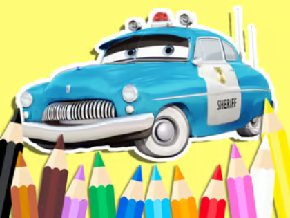 Jogo Livro para colorir: Xerife de carros  online