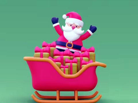 Jogo Cavaleiro de trenó de Natal 3D  online
