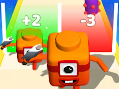 Jogo Mesclar cubo numérico: jogo de corrida 3D  online