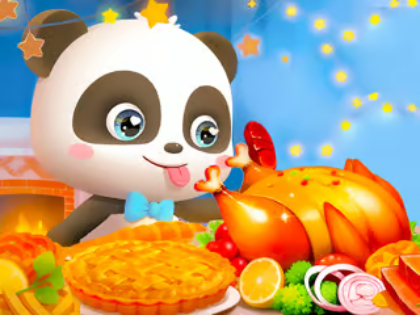 Jogo Quebra-cabeça: Festa de Ação de Graças do Pequeno Panda  online