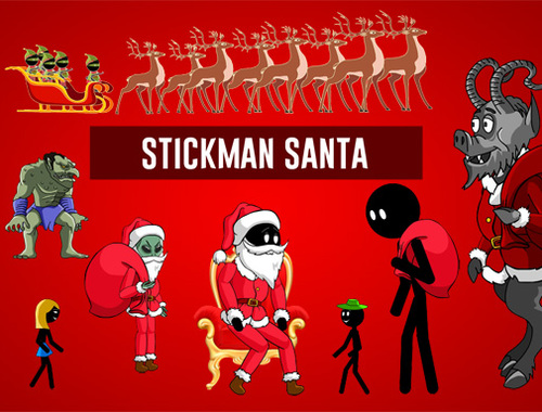 Jogo Stickman Papai Noel  online