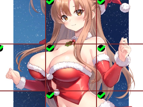 Jogo Quebra-cabeça de azulejos de meninas de anime com vestido vermelho  online