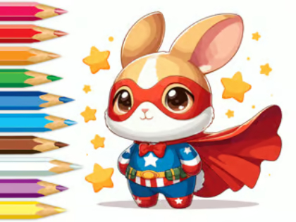 Jogo Livro para colorir: Super Coelho  online