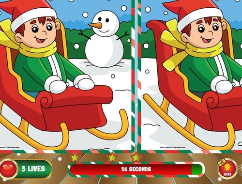 Jogo Natal Encontre as diferenças  online