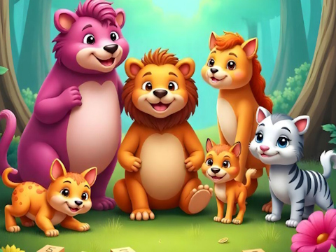 Jogo Quebra-cabeça com nomes de animais  online