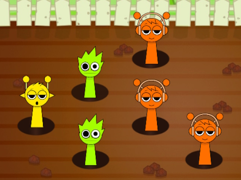 Jogo Sprunki bate em uma toupeira  online