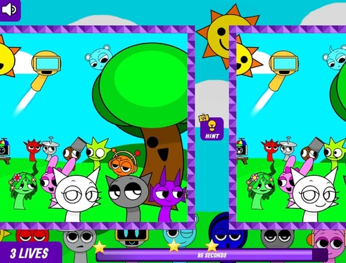 Jogo Sprunki Encontre as diferenças  online