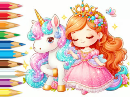 Jogo Livro para colorir: sussurro secreto do unicórnio  online