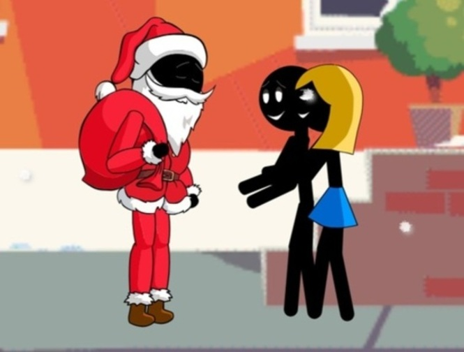 Jogo Stickman Papai Noel  online