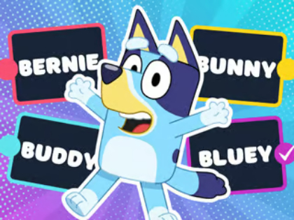 Jogo Questionário para crianças: Questionário do super fã do Bluey  online