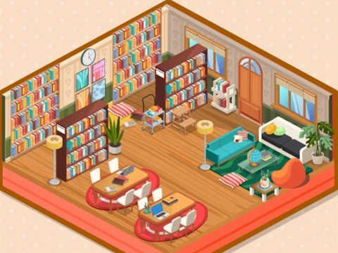 Jogo Decoração: minha biblioteca  online
