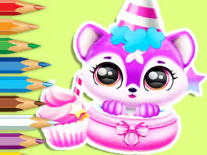 Jogo Livro para colorir: aniversário do bebê Fluff  online
