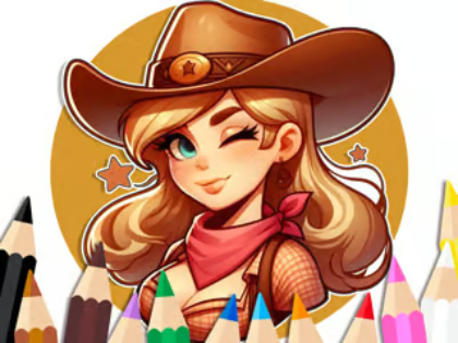 Jogo Livro para colorir: Cowgirl  online