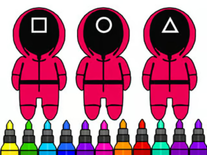 Jogo Livro para colorir: máscara de jogo de lula  online