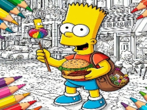 Jogo Voltar para a escola Simpsons Coloring Book  online