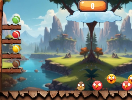 Jogo Pássaro de tiro de bola colorida  online