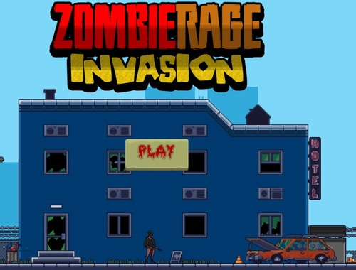 Jogo Invasão de raiva zumbi  online