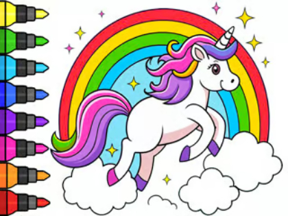 Jogo Livro para colorir: Unicórnio Mágico  online