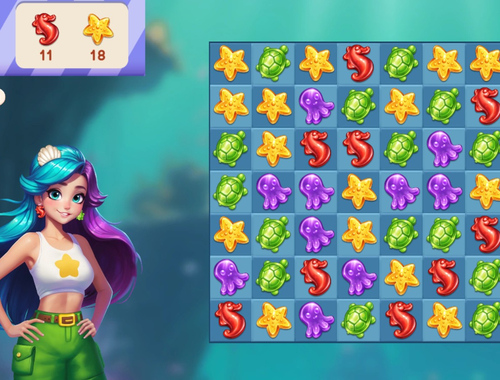 Jogo Aventuras subaquáticas: Match 3  online
