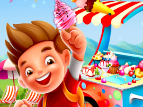 Jogo Sorvete de cone de rosa de verão  online