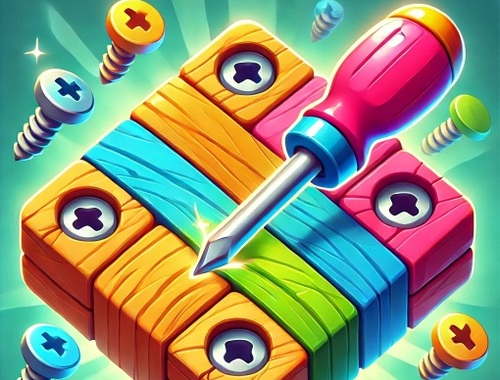 Jogo Desaparafuse o quebra -cabeça de madeira  online