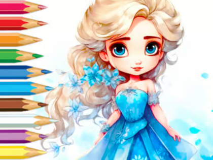 Jogo Livro para colorir: princesa congelada  online