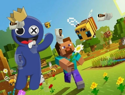 Jogo Rainbow Friends Minecraft Hidden Skibidi  online