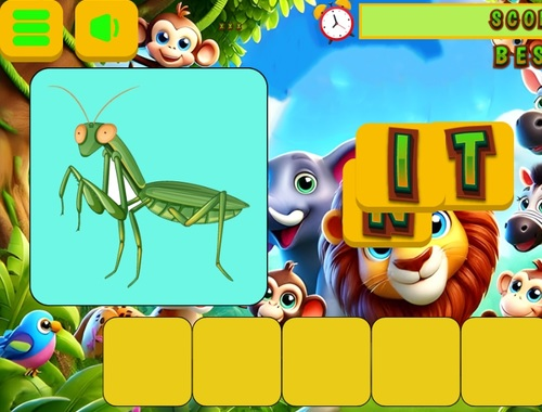 Jogo Animais de palavras para crianças  online