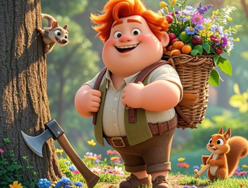 Jogo Encontre as diferenças: o lenhador honesto  online